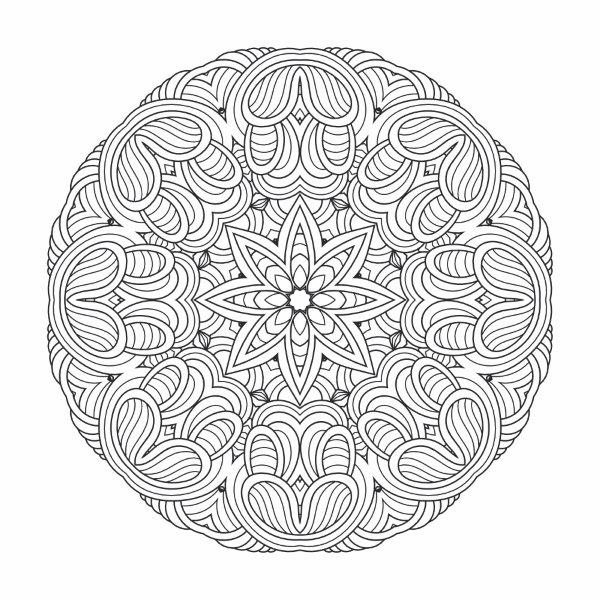 Desenho de Mandala para relaxar para Colorir - Colorir.com