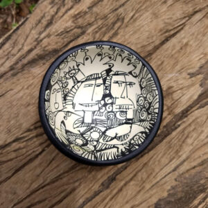 Mini Cuia Joias Traços JOIPB-0004. Desenhos sobre Cerâmica | Lu Paternostro (Vendido)